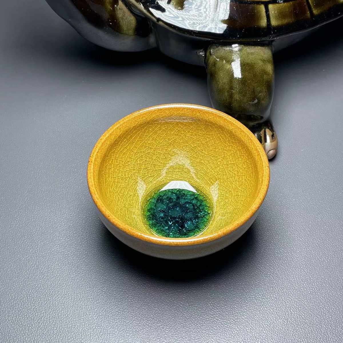 Desert Oasis Shukou built teacup master cup tea set Kung Fu tea set kiln turned iron tire handmade firewood