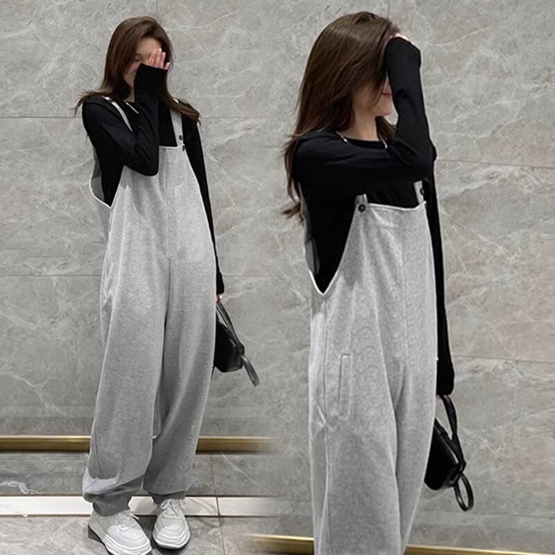 French Uamtor Maternity Overalls Set, New Spring/Autumn 2026, High-End Fashion, Loose Jumpsuit, Trendy