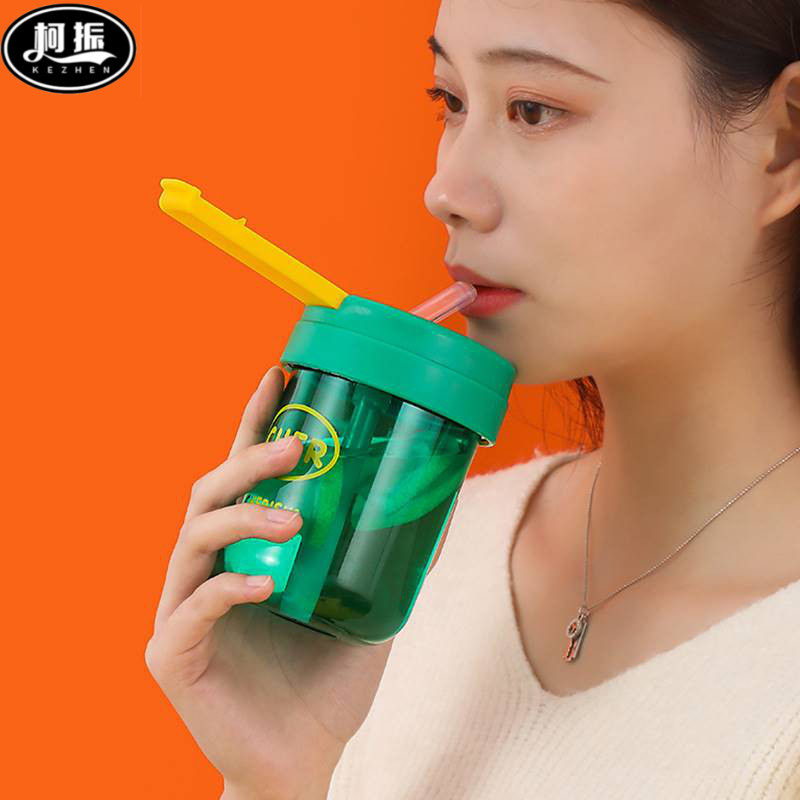 Plastic coffee cup portable tons of cup creative personality trendy girls drink water cups men and women with straw small cups