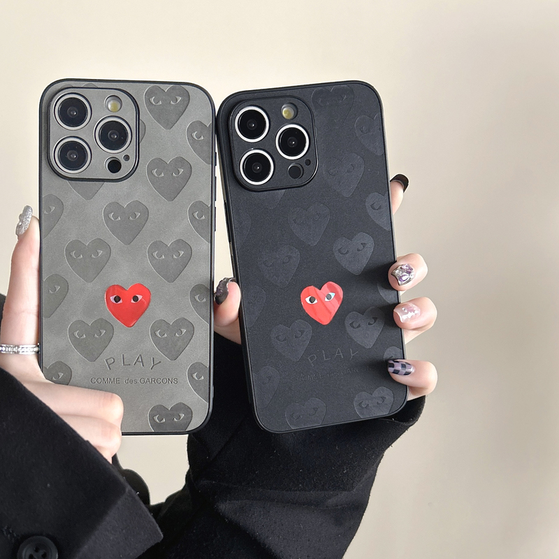 Trendy Full Screen Heart Heart Suitable for Apple 11 Mobile Phone Case iPhone 12 Lambskin Laser 13Pm Male and Female Couple Model 14Plus Japanese and Korean Trendy Brand Kawasaki Baoling 15Promax Anti-Fall Protective Cover