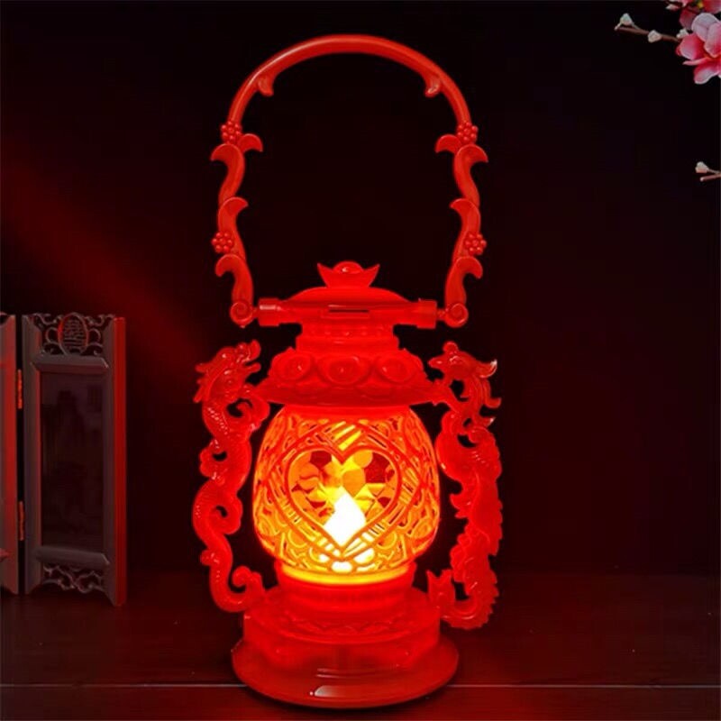 Hand lantern wedding Double Hebrightly light Electronic small lantern wares Longfeng children and grandchildren lamp New Guccio move into the residence boat lamp