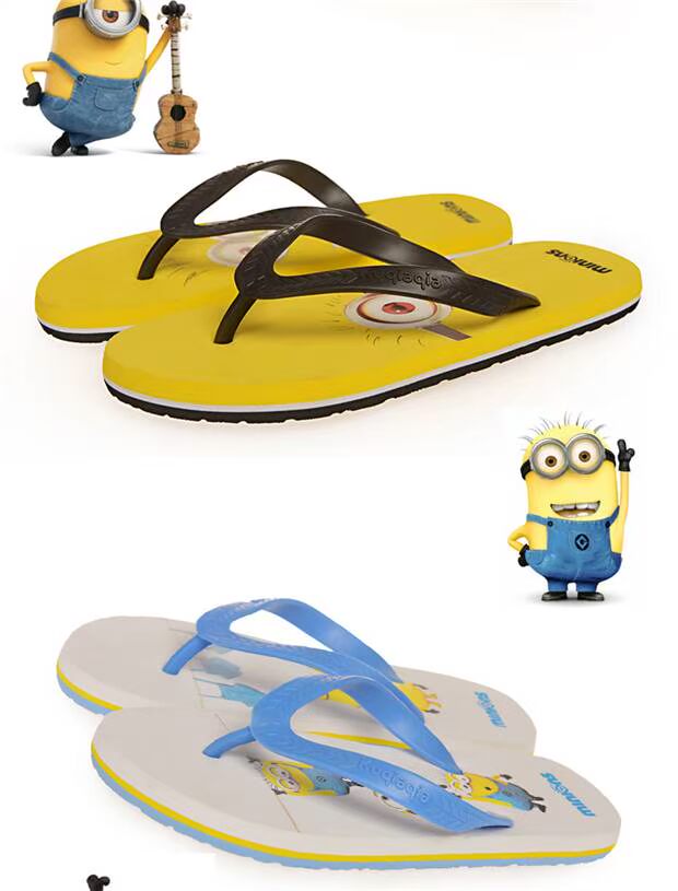 Benny Road flip flops nam mùa hè Xiao Huangren phim hoạt hình cặp vợ chồng sáng tạo giản dị trượt chân trượt dép - Dép dép da nam cao cấp