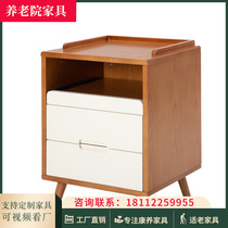Solid wood bedside table nursing home nursing bed supporting plate bedside table with drawer and lock can be customized size