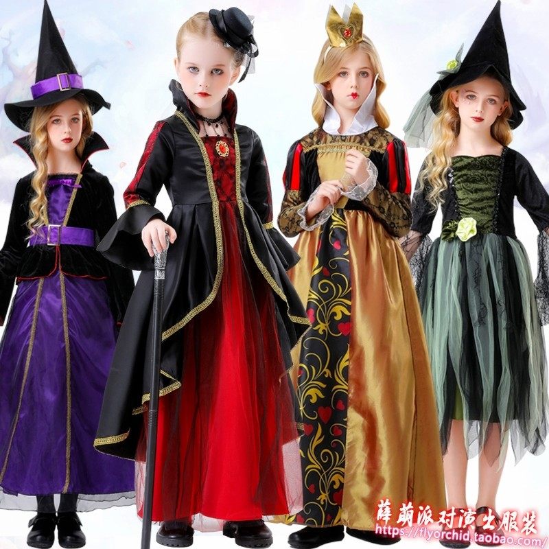 子供向けハロウィンコスチューム：魔法使いのコスチューム、ゾンビ、吸血鬼、赤ずきんちゃん、魔女のコスチューム、コスプレドレス