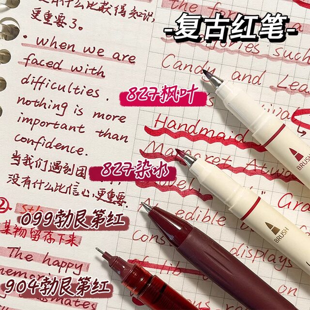 × Point Stone Red Pen Quick-Dry Red Gel Pen for Students, Teacher's Special Thick Tip for Grading Homework, High-Quality Drawing Pen, Liquid Ink Pen for Practice, Ballpoint Pen, Burgundy Red Pen