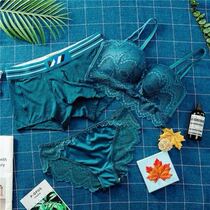 Summer new lovers underwear Three sets with bra with bra ice silk lovers underwear retro