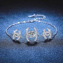 Live s925 sterling silver bracelet for women moissanite small fragrance style high-end 1 carat D color moissanite bracelet for women