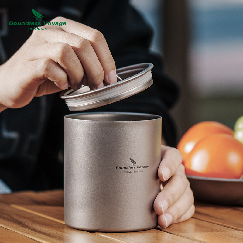 Кружка для кемпинга Boundless Voyage Ti3022D из титана с двойными стенками