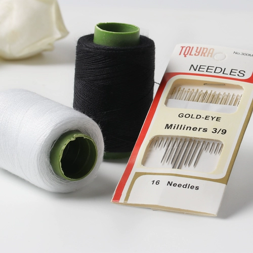 Домохозяйственная черно -белая швейная одежда для одежды игольная линия коробка сет