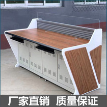 Console console console of operation desk command center modern sense of science and technology computer work platform stainless steel podium training room