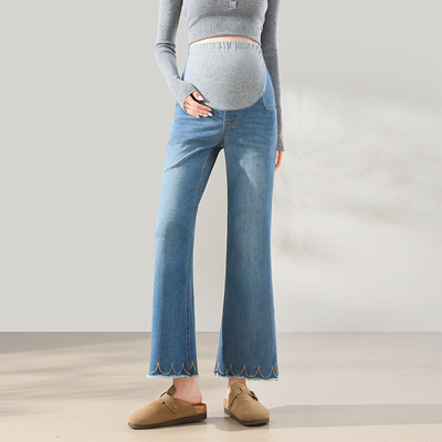 Maternity Jeans for Autumn, Flared Pants for Women, 2026 New Style, Plus Size, High Elasticity, Flared Pants for Petite Women, Cropped Pants — 8
