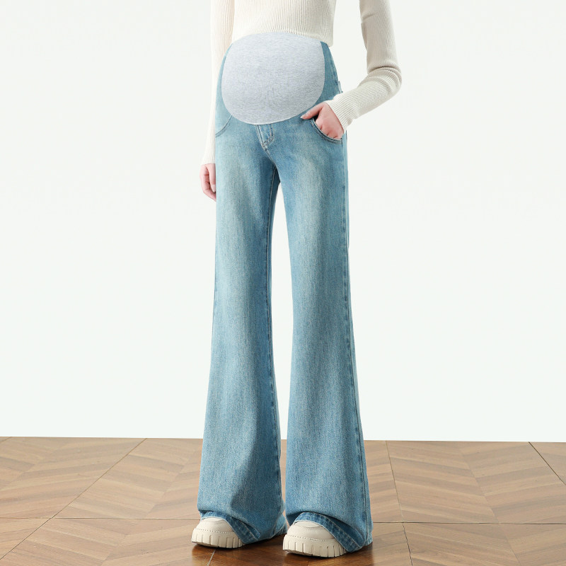 Maternity Jeans for Autumn, Flared Pants, 2026 New Style, Long Pants, Wide-Leg Pants, Belly Support, Slimming, Flared Pants for Women — 4