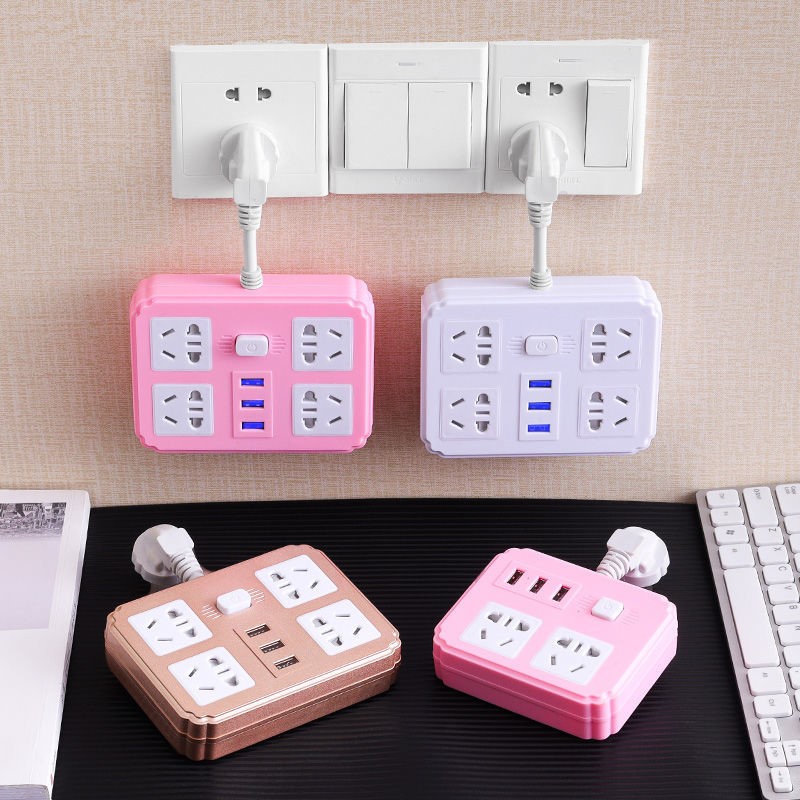 Smart multi-function socket board wireless conversion plug office household porous plug with USB drag connection