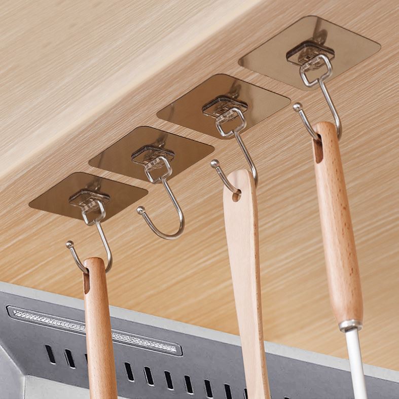 Large Kitchen Hooks That Can Be Attached to Wooden Boards, Can Be Used to Hang Clothes on the Wall, and Can Be Attached to Wood to Hang Pots, Transparent and Strong