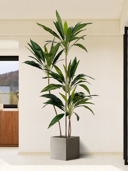 Simulated Green Plant Velvet High-End Light Luxury Bionic Plant Indoor Living Room Decoration Floor-Standing Potted Plant High-Grade Large Tree