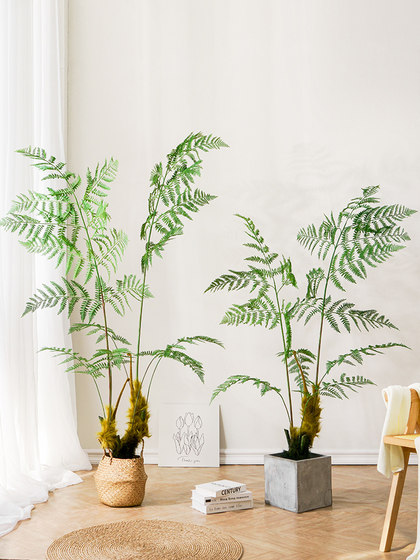 Large Artificial Green Plant, Light Luxury Golden Monkey Fern, Bionic Plant, Indoor Living Room Fake Tree Decoration, Potted Landscaping Ornament