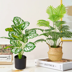 Simulated Green Plant Areca Palm Indoor Living Room Decoration Nordic High-End Bionic Plant Bonsai Small Potted Plant Desktop Ornament