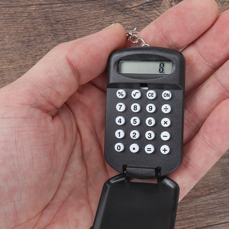 Mini Electronic Calculator for Students, Portable Keychain Calculator, Cute Backpack Pendant