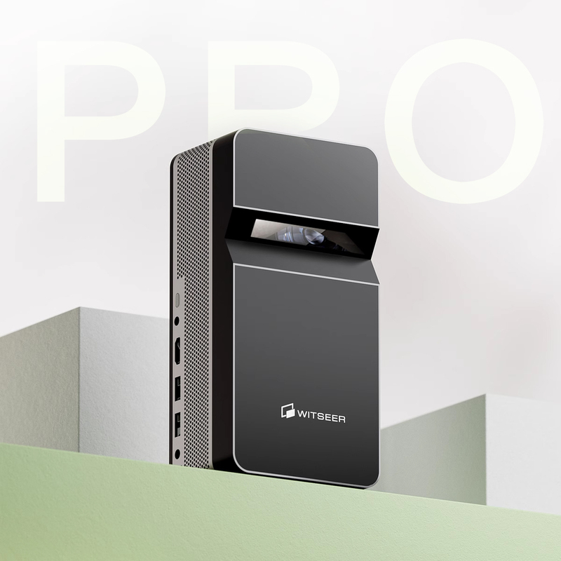 Hui's P9Pro Ultra-Short Throw Projector, Home-Use 1080P Ultra-High Definition, Supports Wireless Screen Casting from Mobile Phones, Portable Wall Projection, Table Projection, Suitable for Bedroom, Living Room, Outdoor, Smart Tv, Online Classes, and Learning