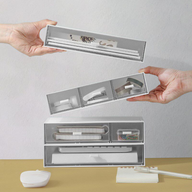 Lazy corner desktop storage box drawer type office dormitory stationery cosmetics multi-layer function finishing storage box