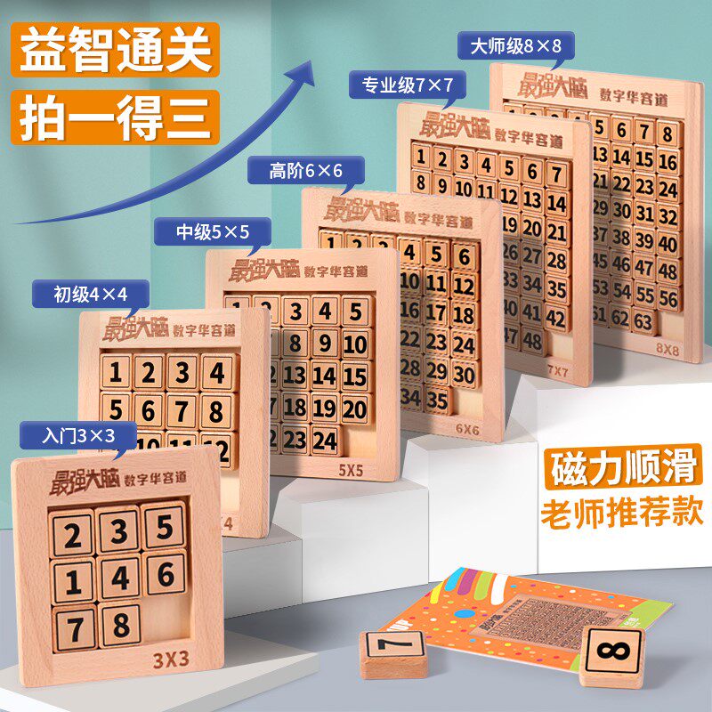 Digital Huadong Road Puzzle Toy's Strongest Brain Magnetic Mathematical Sliding Mystery of Children Three Kingdoms for Children 