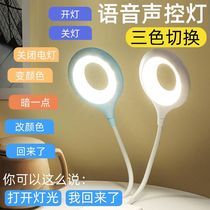 USB smart voice night light led voice-controlled desk lamp new artificial AI bedside bedroom light colorful sensor light