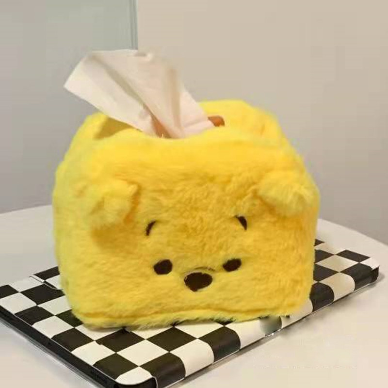 Vini Puff Paper Towel Box Small Bear Vini Cute Cartoon Plush Small Bear Vini On-board Living Room Net Red Bedroom Idea