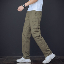 Wolf Claw 2024 New Spring and Autumn Overalls Mens Trendy Brand Casual Pants Fat Loose Large Size Men Durable Long