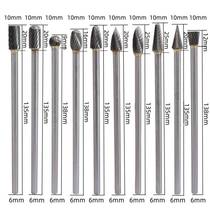 New carbide tungsten steel grinding head with extended handle 6x10x150mm rotary file electric grinder wind grinder metal grinding