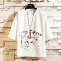 2022 new 50% sleeveless mens t-shirt Summer thin Tide Cards Loose big-size Korean version Fat Man Short sleeves Compassionate Men and women