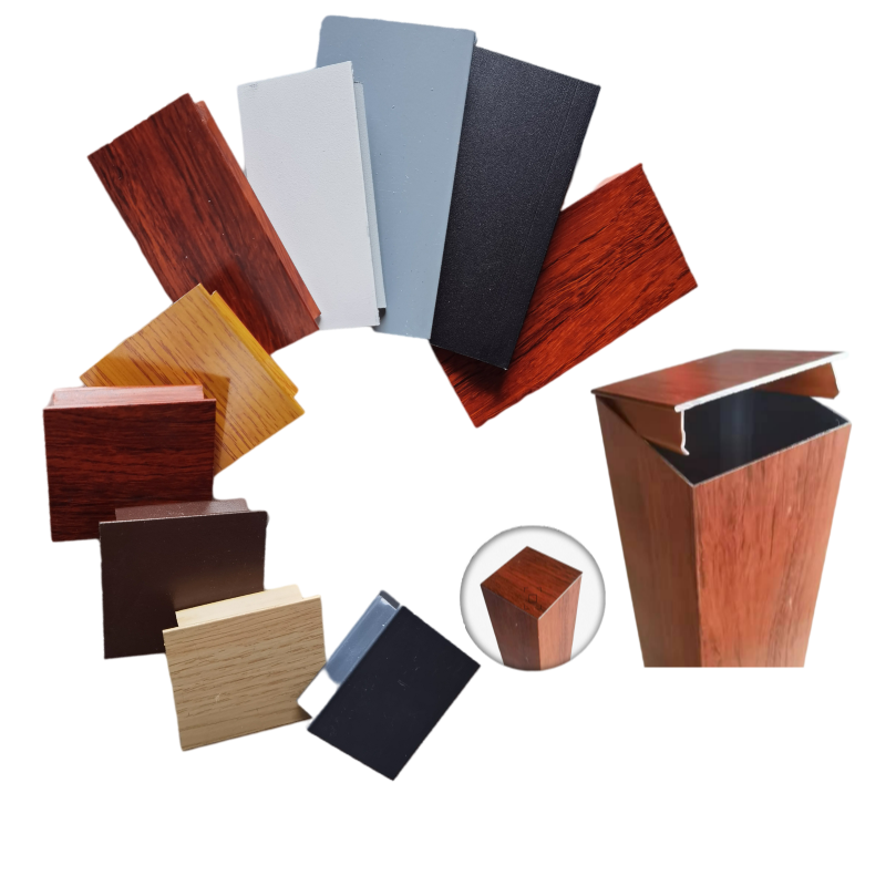 Spot aluminum alloy closure lid wood grain aluminum square pipe aluminum square pass choke plug coffee color aluminum color black and white gray cover