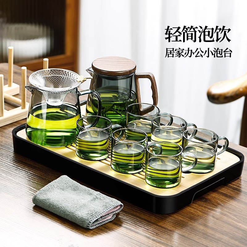 Tea tea pot cooking teapot home office living room anti-burn and high temperature resistant teapot power tea cup glass tea set suit-Taobao