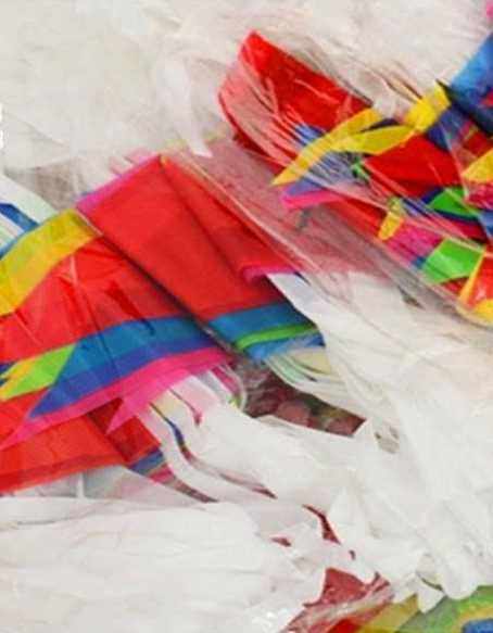 Construction road flag bunting site safety warning triangle isolation belt color warning line small red flag rope#