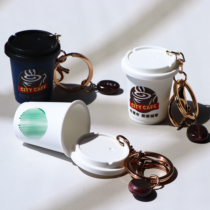 Come Get a Cup of Coffee to Refresh Yourself! Miniature Replica of a Starbucks Coffee Cup Keychain, Taiwan City Coffee Cup Keychain