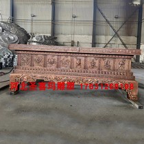 Manufacturer customized temple ancestral hall special pure copper for table patch gold cast bronze Yuan treasure table high 1 6 m copper oil lamp pair