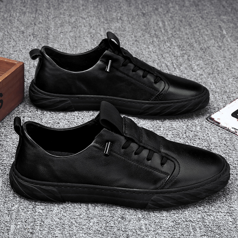 Yerkan Official Web Chef Shoes Men's Kitchen Special Waterproof Non-slip Black Leather Shoes Work Casual A foot pedal sloth