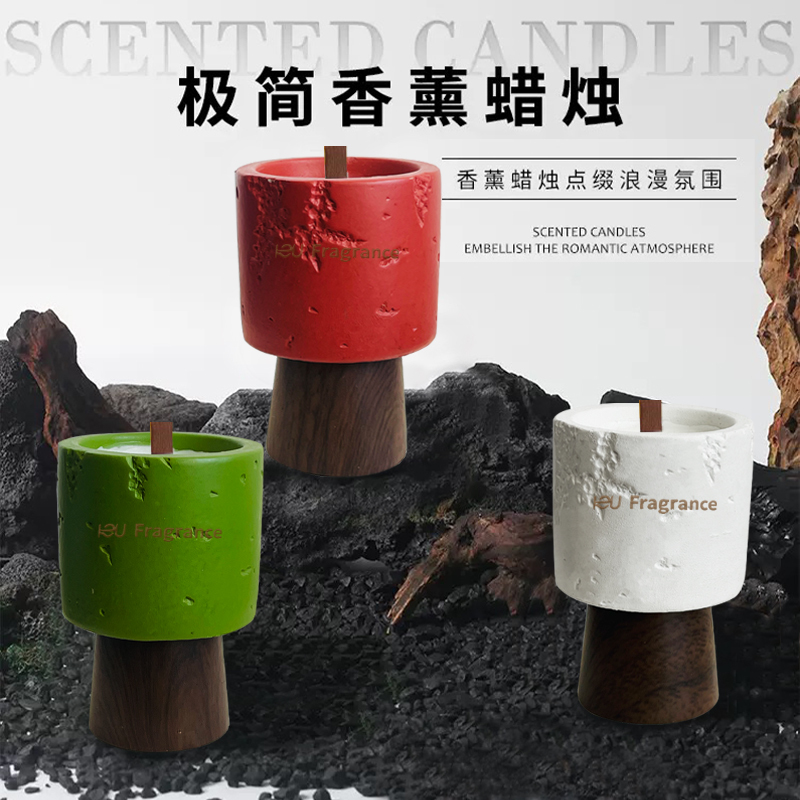 Ieu Scented Candle Gift Box Creative Gift for Bedroom Long-Lasting Fragrance Cement Cup Candle Ornament Soy Wax