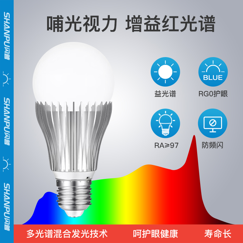 Flashpro Pro Light-Emitting Ra98 Eye-Protecting Desk Lamp Bulb Rg0 Flicker-Free Gain Red Light for Myopia Kidsren Learning Light Source