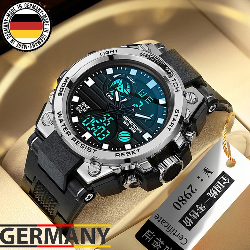 German New Model Watch for Men, Suitable for Junior High, High School Students, Waterproof, Sports, Trendy Mechanical Electronic for Young Boys