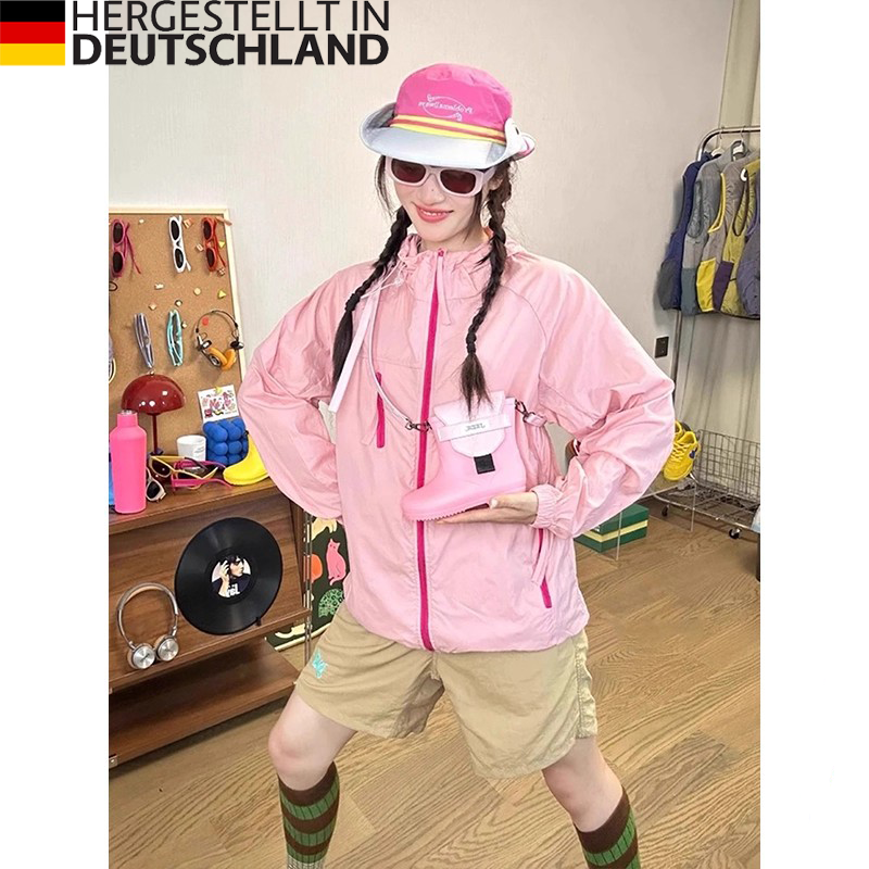German Jacke Dopamine Style Pink Sun Protection Clothing Summer Loose Large Size Jacket Ice Silk Lightweight Coat German Jacke Dopamine Style Pink Sun Protection Clothing Summer Loose Large Size Jacket Ice Silk Lightweight Coat