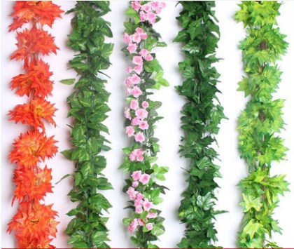 Tenstrips Vine Winding Grape Fake Suspended Ceiling Decoration Flowers Vines Vines Green Plant Plastic Leaf leaf emulation strip