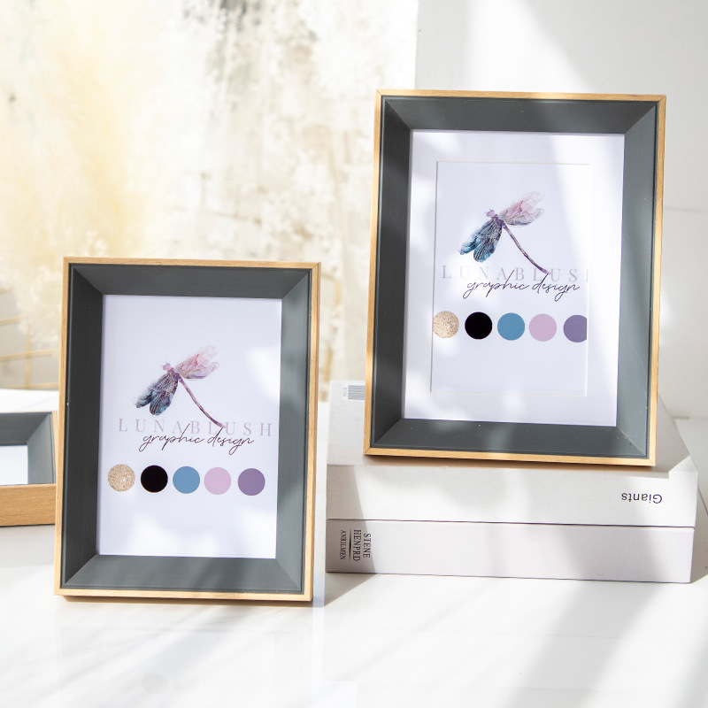 Minimalist pendulum table photo frame 5 6 7 10 Children's shadow frame Resin Photo Frame Pendulum Table Modern Minima Rectangular Photo Frame-Taobao