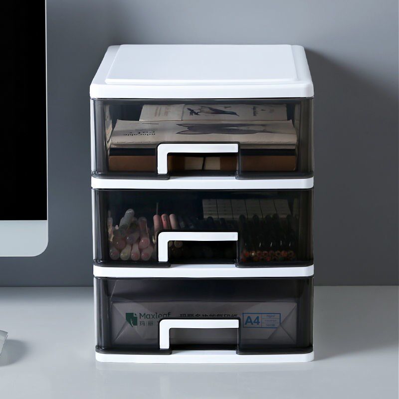 Transparent desktop storage box small drawer desk storage cabinet plastic stationery glove box mini storage box