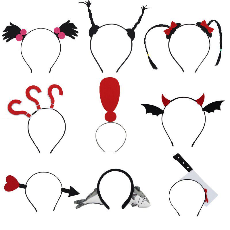 Straight podcast new peculiar props main podcast head adorned the first podcast braid cuddly and funny net redhead hood face hair hoop with personality 