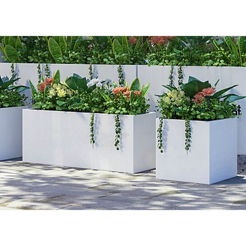 Fiberglass flower box municipal partition flower trough flower tank outdoor flower pond box landscaping outdoor wrought iron flower bed customization