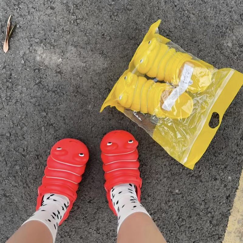Hilarious Caterpillars! Dopamine Thick-Soled Caterpillar Slippers, Indoor Soft-Soled Non-Slip Closed-Toe Sandals for Women Hilarious Caterpillars! Dopamine Thick-Soled Caterpillar Slippers, Indoor Soft-Soled Non-Slip Closed-Toe Sandals for Women