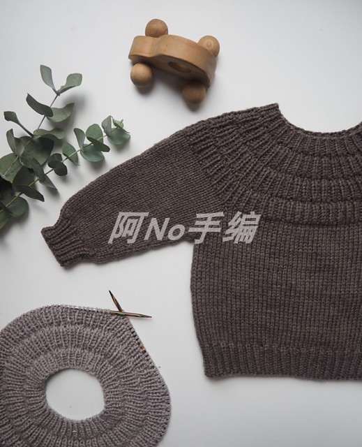 Anker Anker Anjia ribbed children's sweater parent-child outfit Chinese knitting diagram text description
