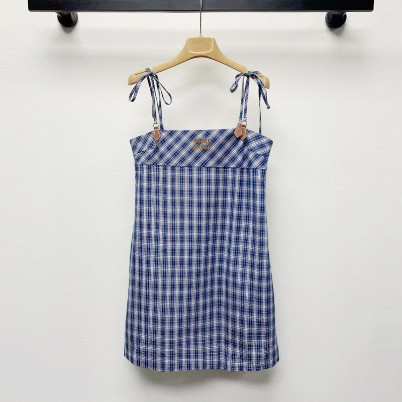 Roume Dany】Women's Clothing 25 Autumn French-Style Plaid Short Vest Suspender Dress
