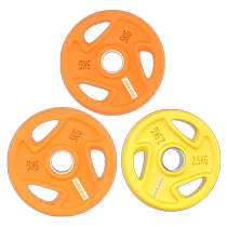 Olympic pole barbell piece large hole discus weight piece 10kg 2 5kg hand-wrapped vinyl dumbbell piece color piece