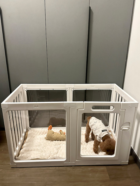 Transparent Dog Fence Acrylic Dog House Pet Fence Indoor Isolation Small Dog Cage Home Balcony Fence